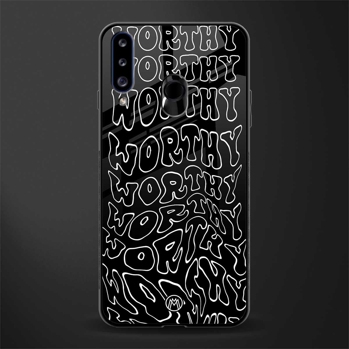 worthy black glass case for samsung galaxy a20s image