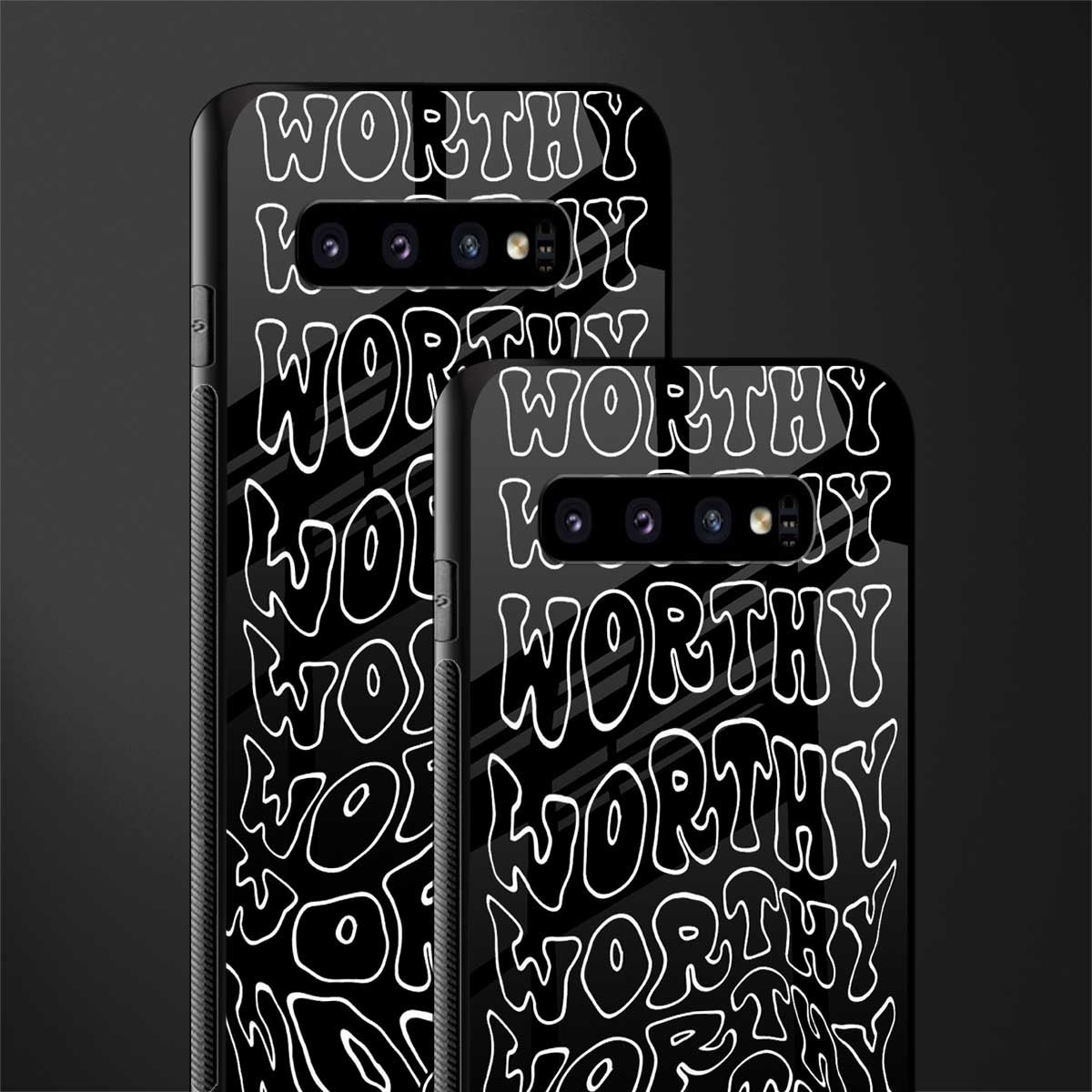 worthy black glass case for samsung galaxy s10 plus image-2