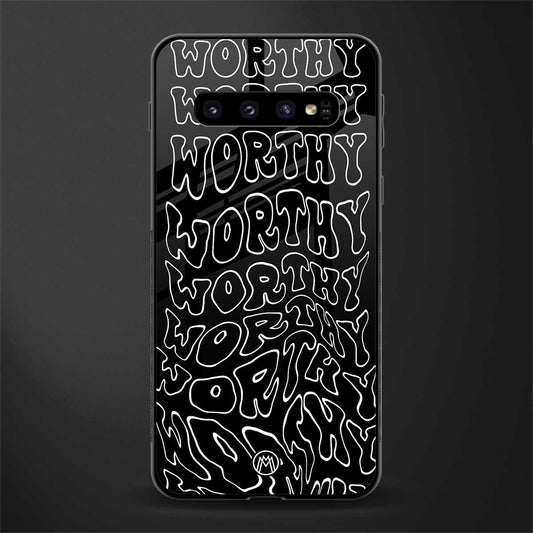 worthy black glass case for samsung galaxy s10 plus image