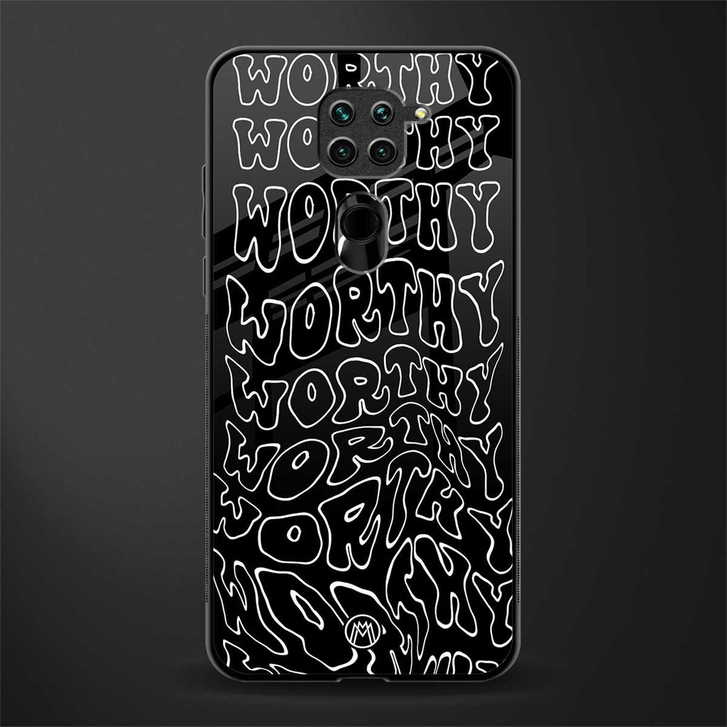 worthy black glass case for redmi note 9 image