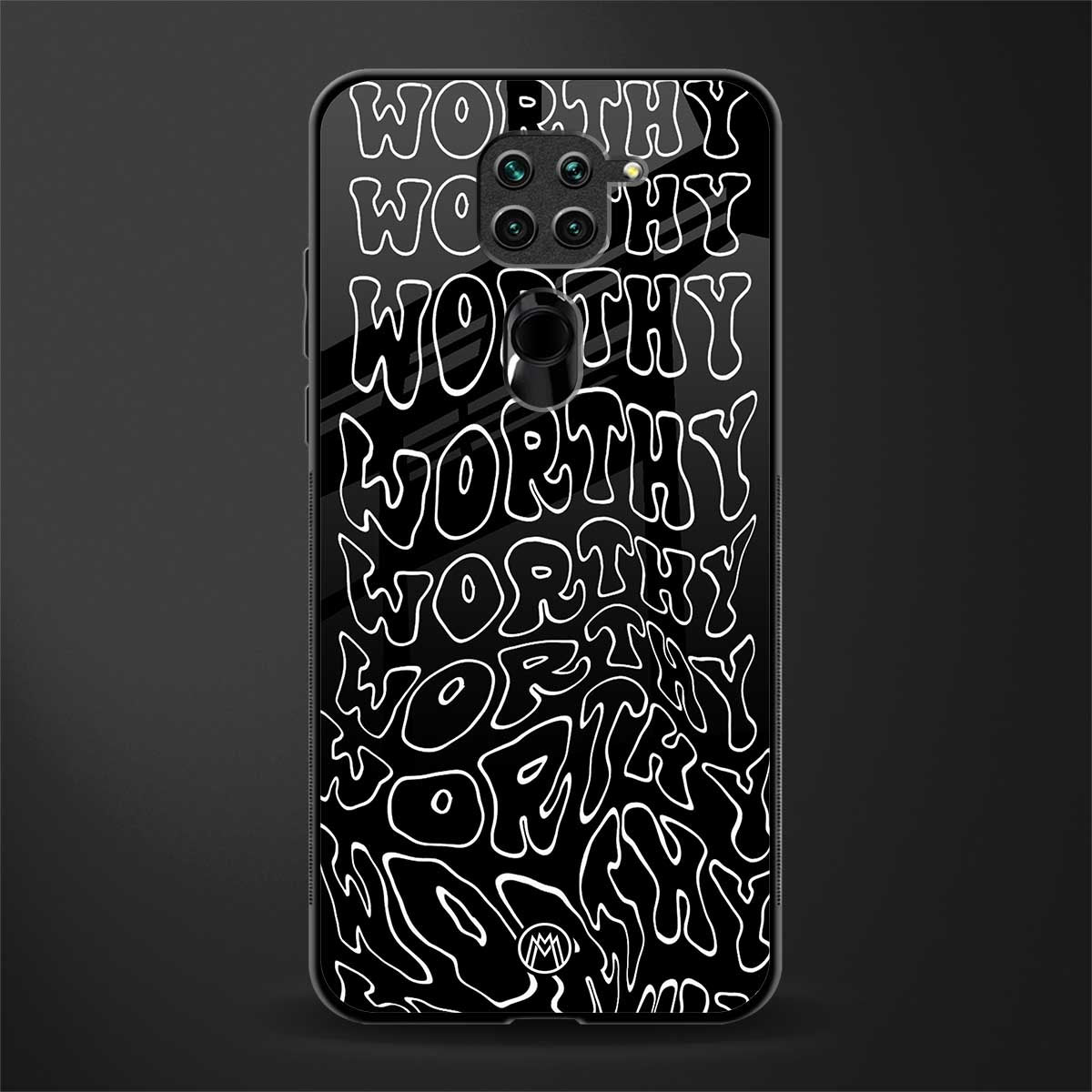 worthy black glass case for redmi note 9 image