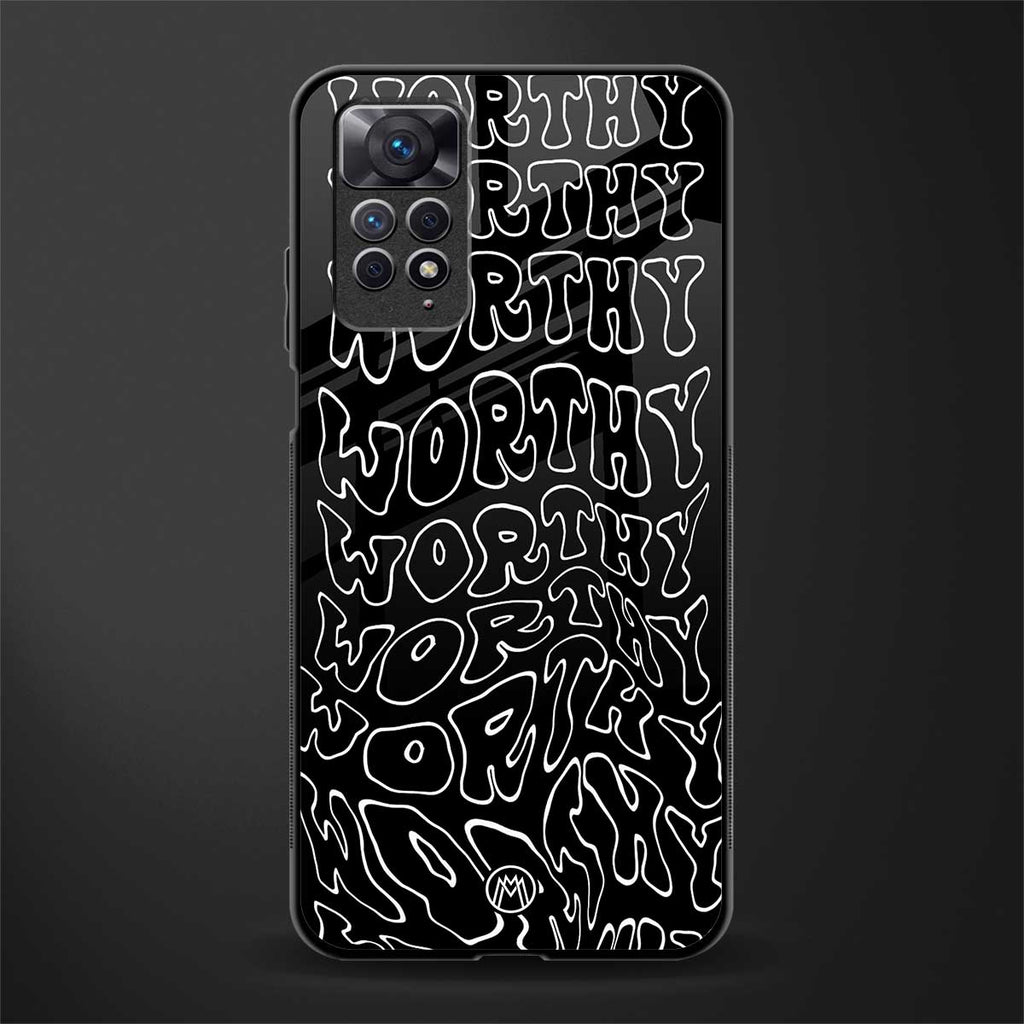 worthy black glass case for redmi note 11 image