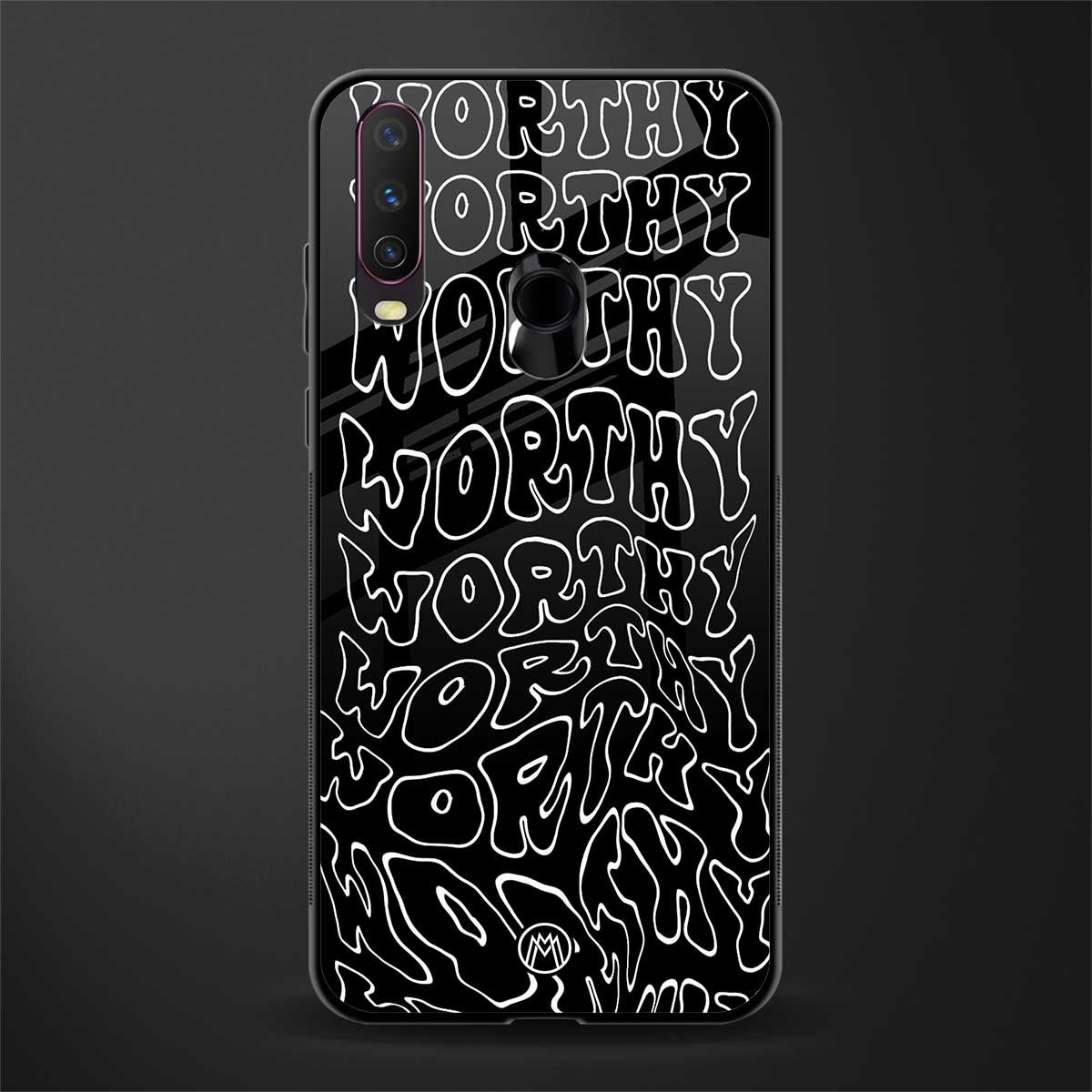 worthy black glass case for vivo y17 image