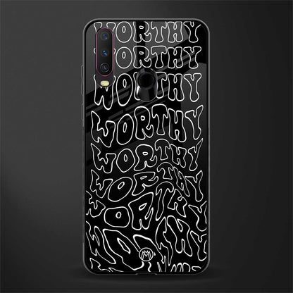 worthy black glass case for vivo y17 image