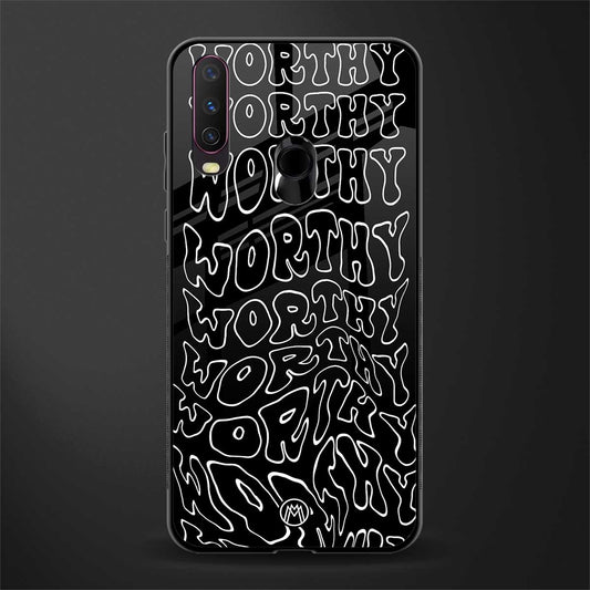 worthy black glass case for vivo y17 image