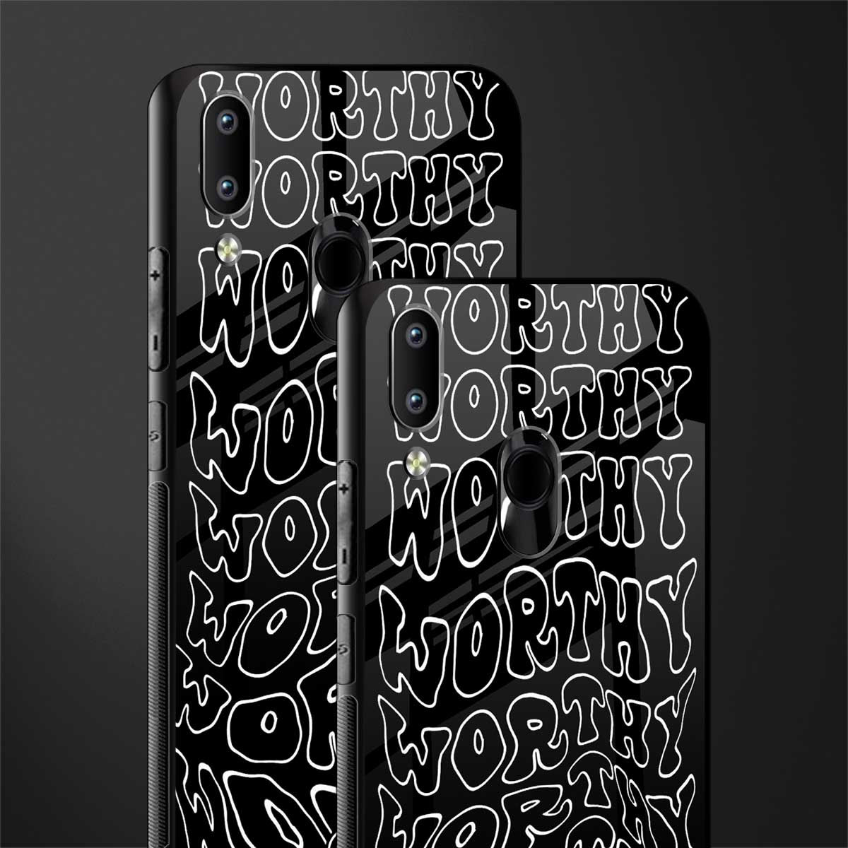 worthy black glass case for vivo y91 image-2