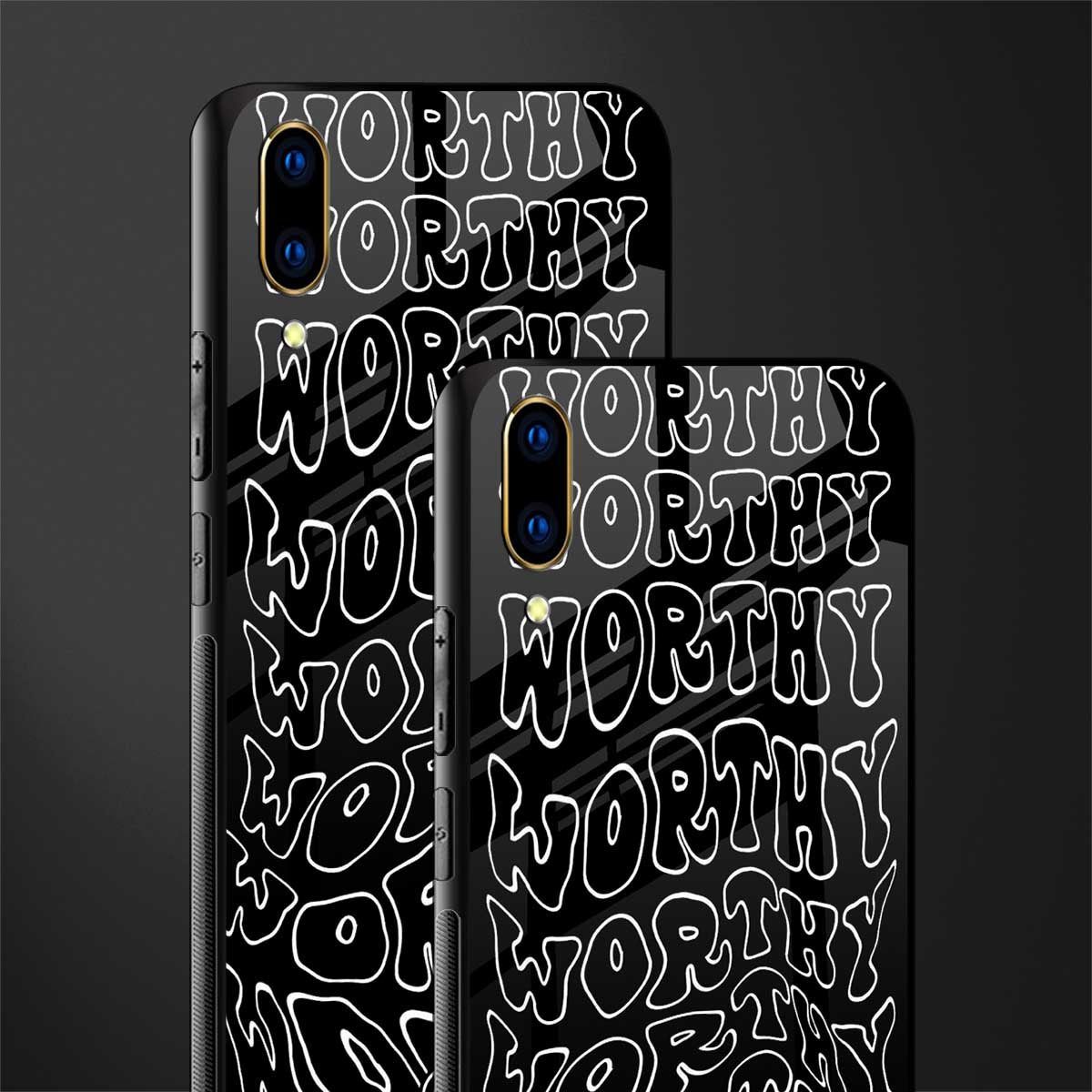 worthy black glass case for vivo v11 pro image-2