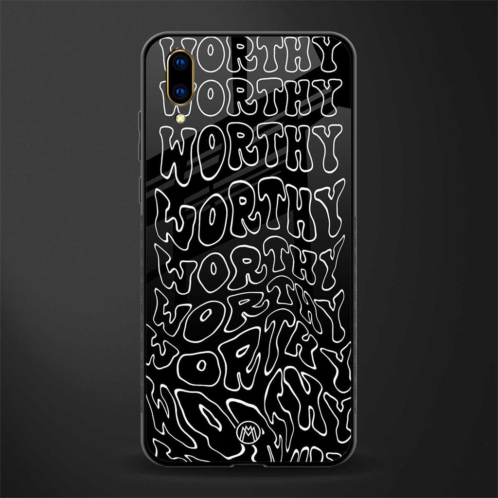 worthy black glass case for vivo v11 pro image