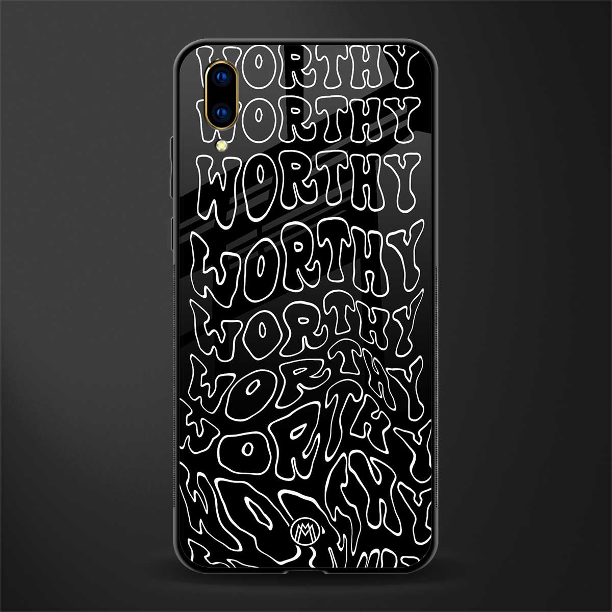 worthy black glass case for vivo v11 pro image