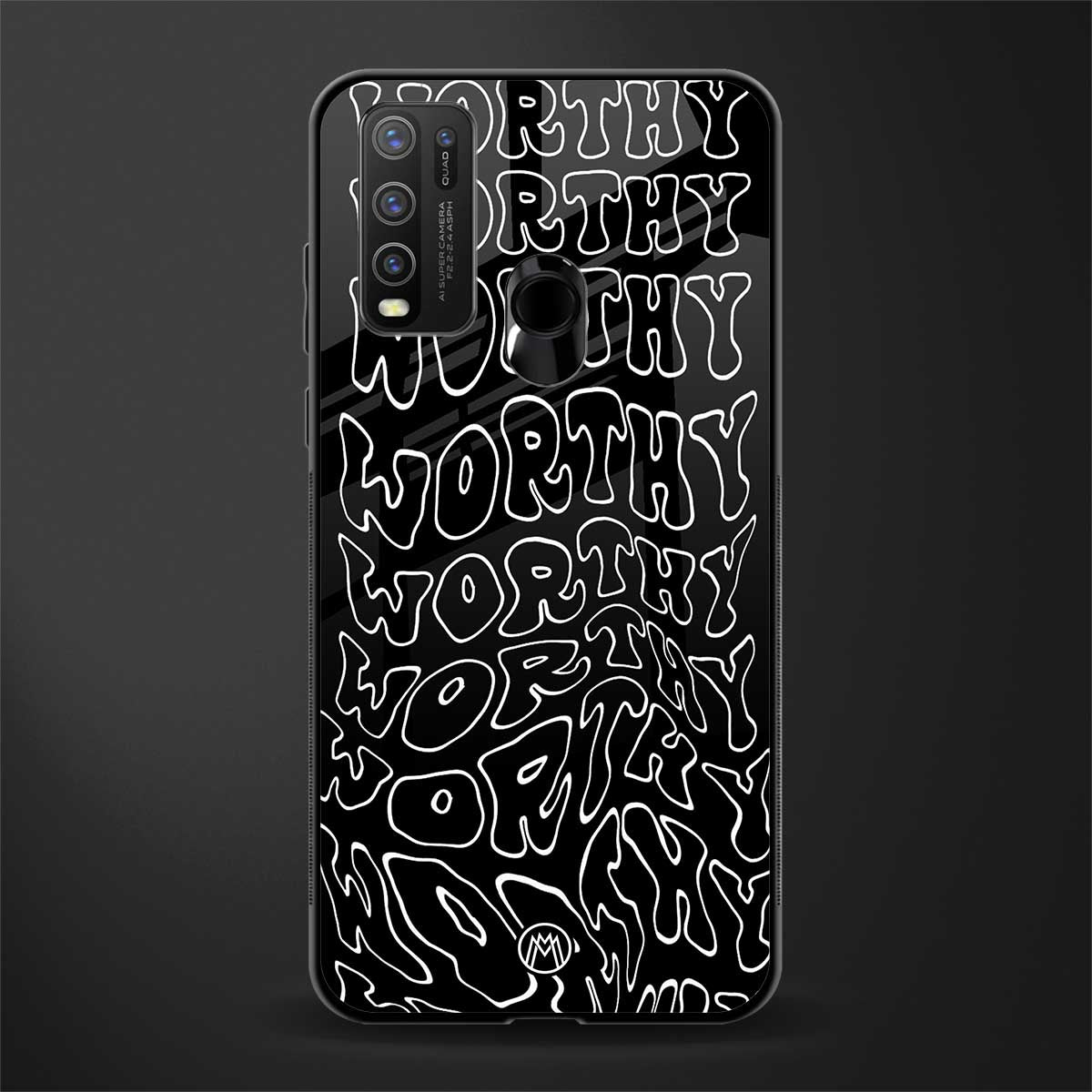 worthy black glass case for vivo y50 image