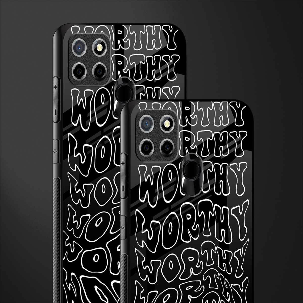 worthy black glass case for realme narzo 30a image-2
