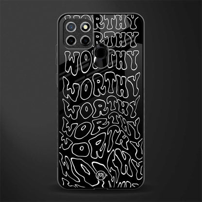 worthy black glass case for realme narzo 20 image