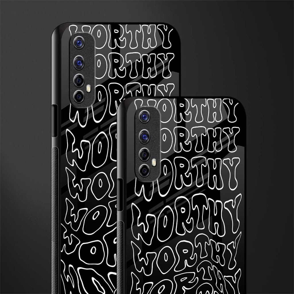 worthy black glass case for realme narzo 20 pro image-2