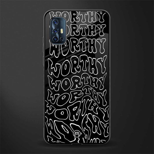 worthy black glass case for vivo v17 image