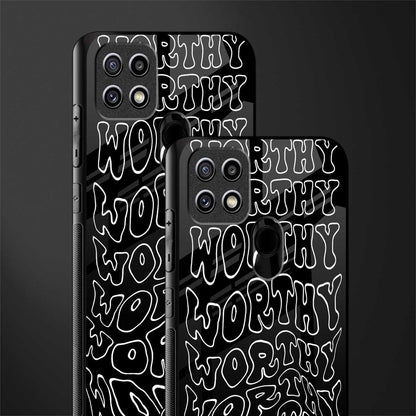 worthy black glass case for oppo a15s image-2