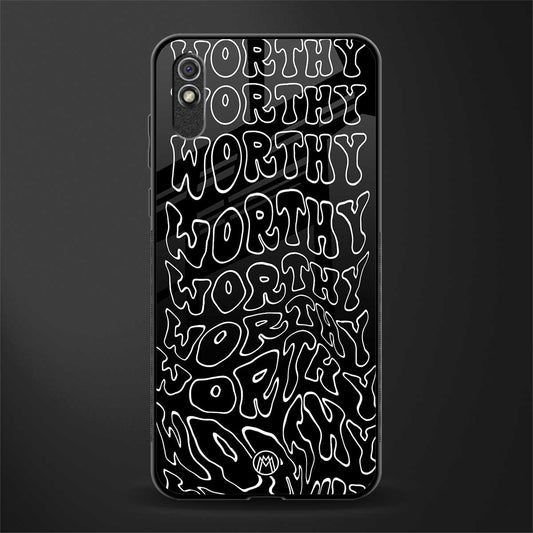 worthy black glass case for redmi 9a image