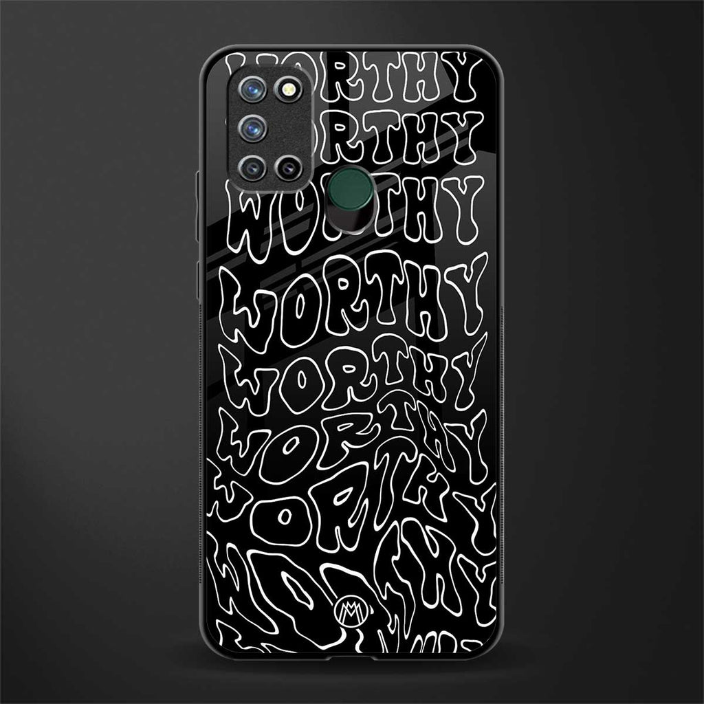 worthy black glass case for realme 7i image