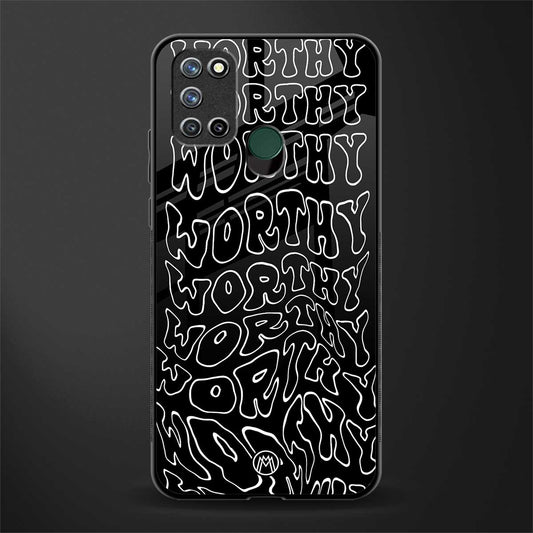 worthy black glass case for realme 7i image