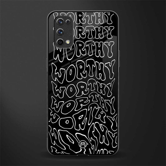 worthy black glass case for realme 7 pro image