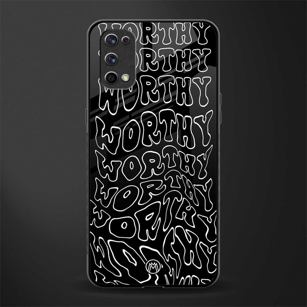 worthy black glass case for realme 7 pro image
