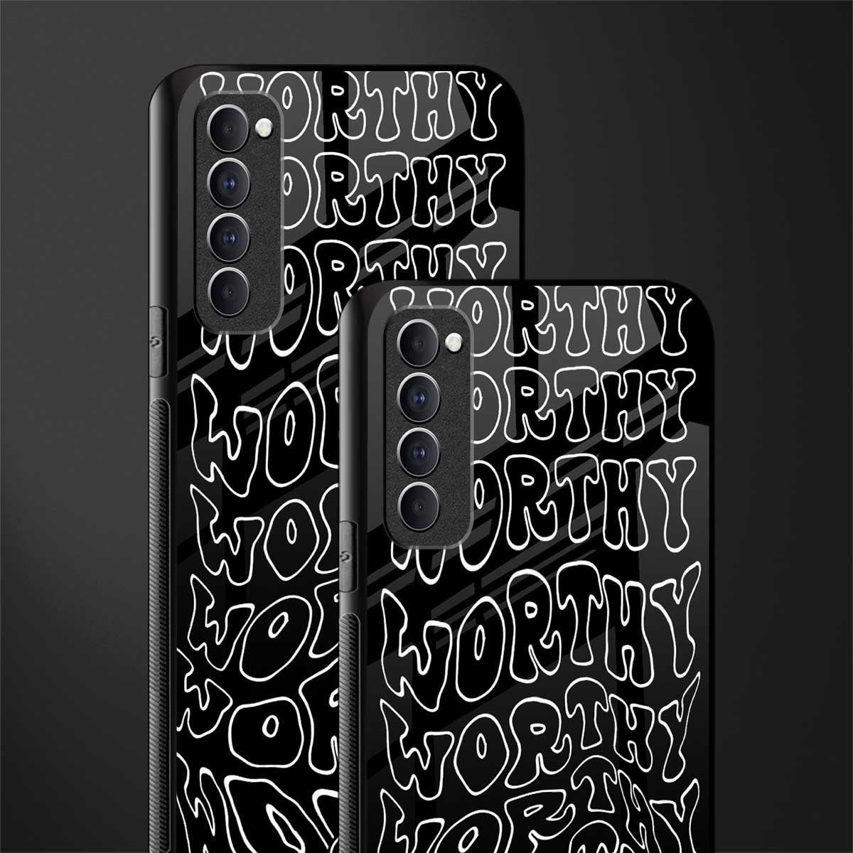 worthy black glass case for oppo reno 4 pro image-2