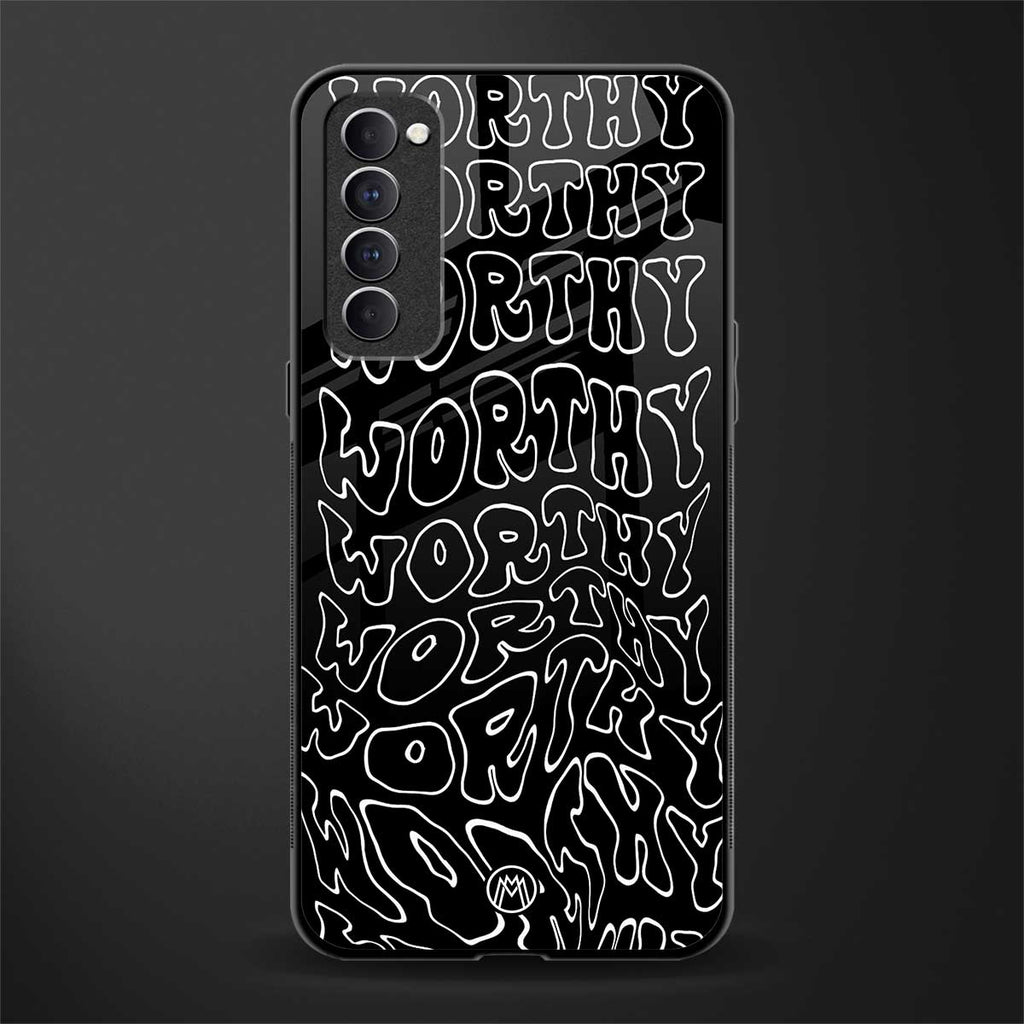 worthy black glass case for oppo reno 4 pro image