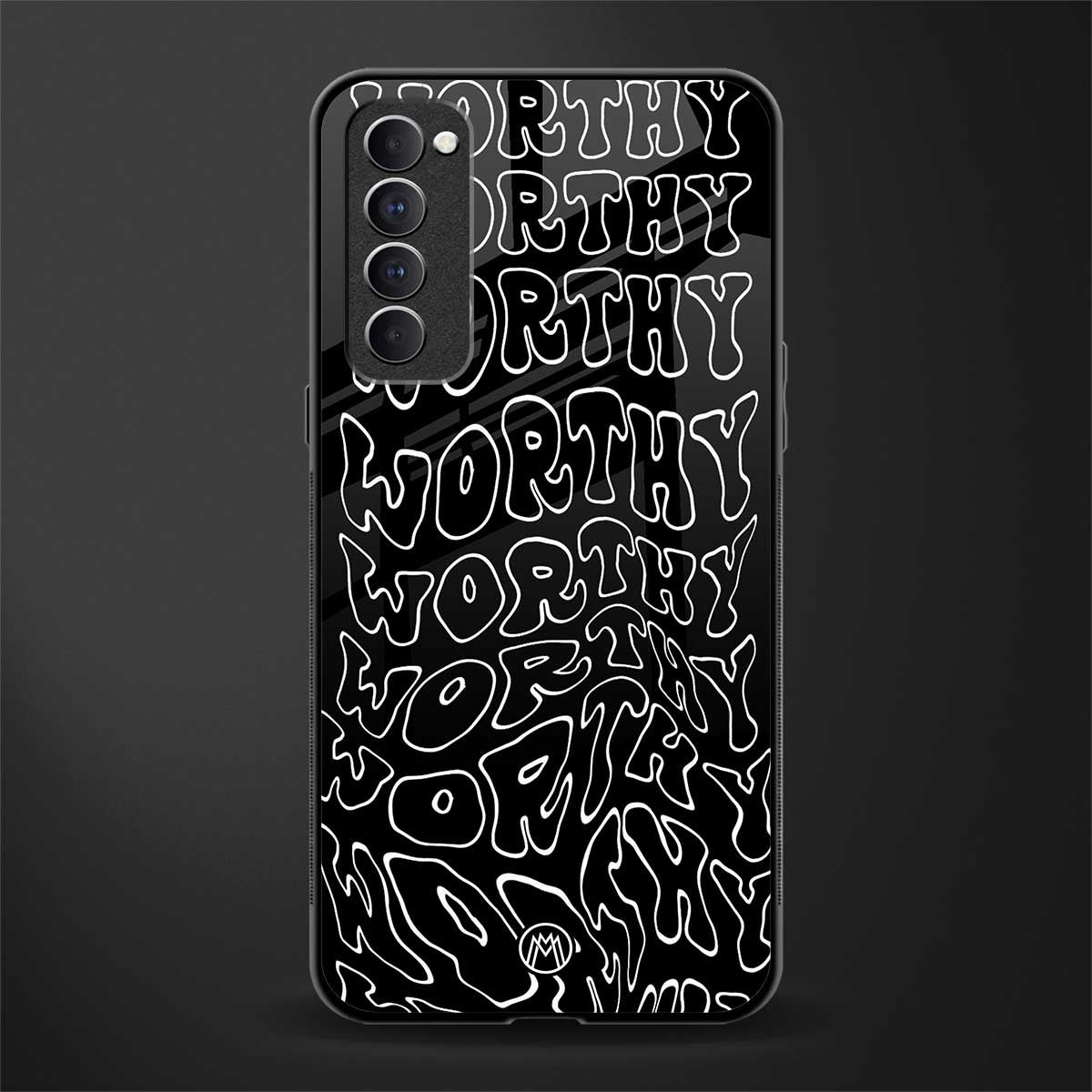 worthy black glass case for oppo reno 4 pro image