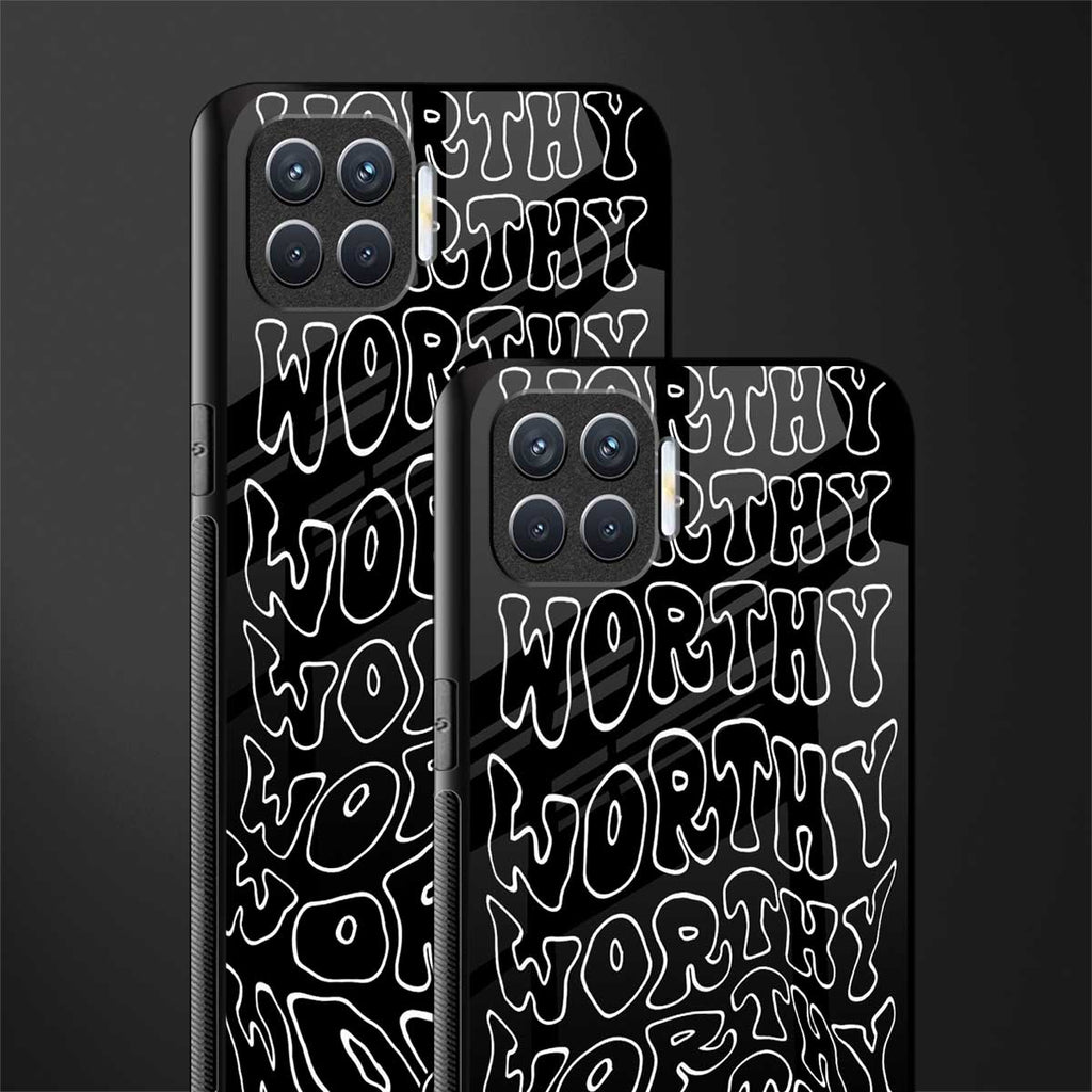 worthy black glass case for oppo f17 image-2