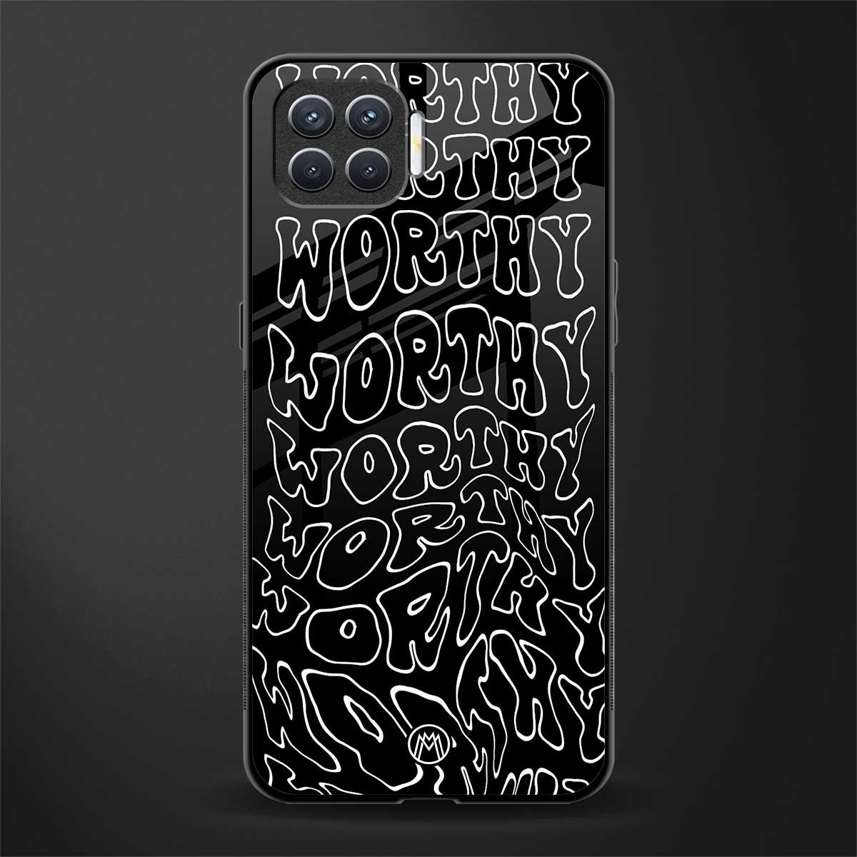 worthy black glass case for oppo f17 image