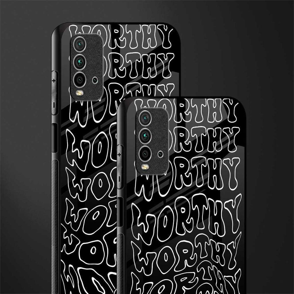 worthy black glass case for redmi 9 power image-2