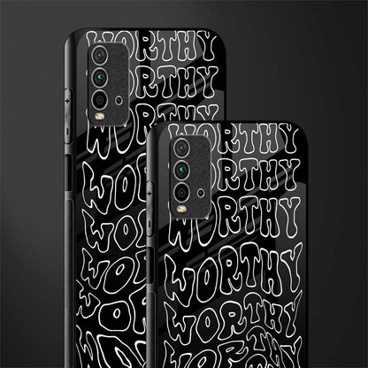 worthy black glass case for redmi 9 power image-2
