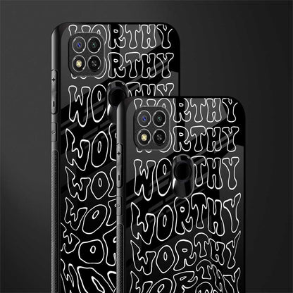 worthy black glass case for redmi 9c image-2