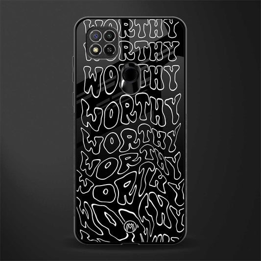 worthy black glass case for redmi 9 image