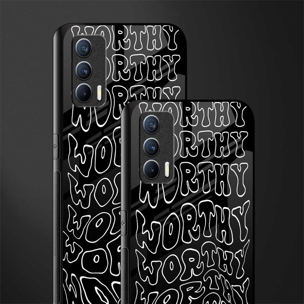 worthy black glass case for realme x7 image-2