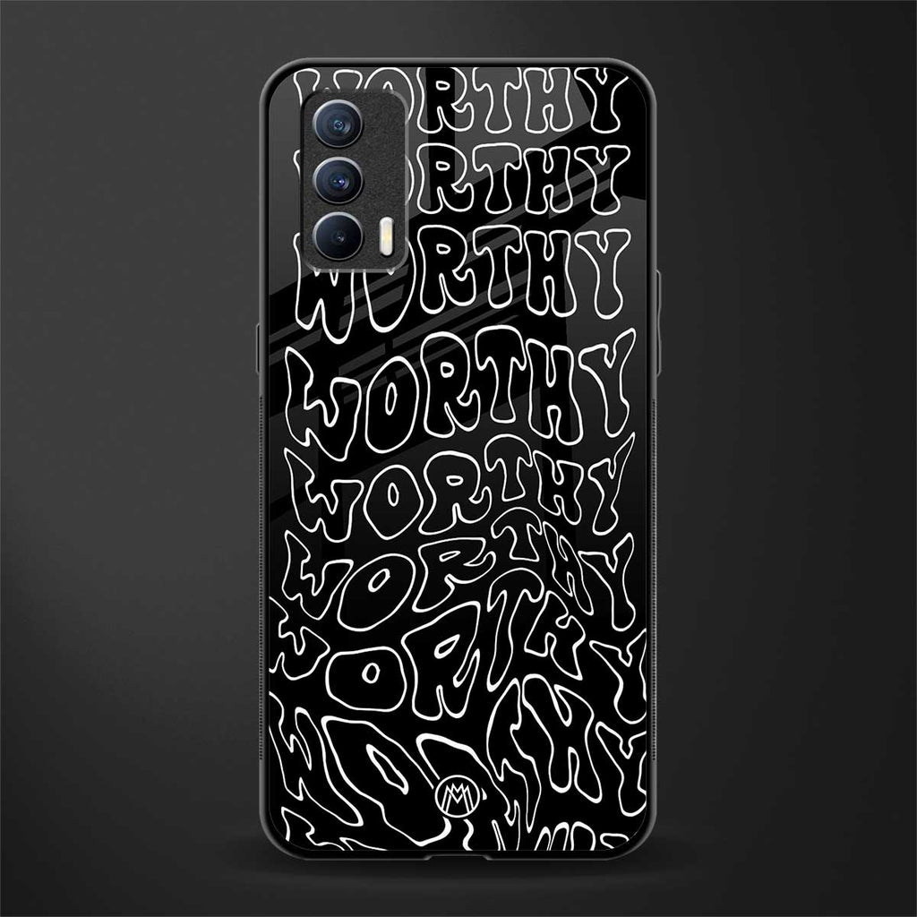worthy black glass case for realme x7 image