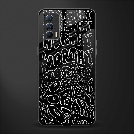 worthy black glass case for realme x7 image
