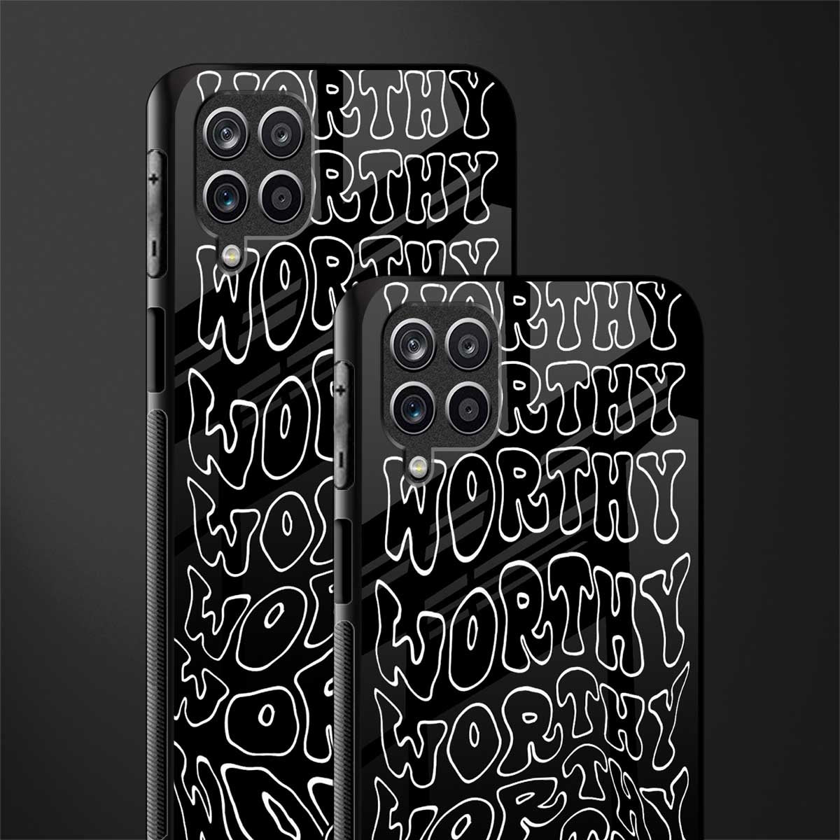 worthy black glass case for samsung galaxy a12 image-2