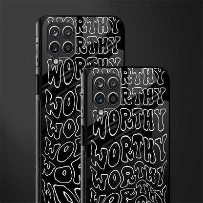 worthy black glass case for samsung galaxy m12 image-2