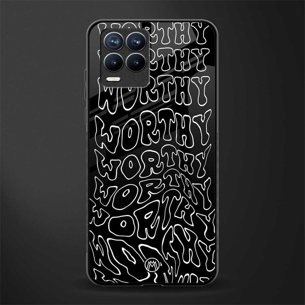 worthy black glass case for realme 8 pro image