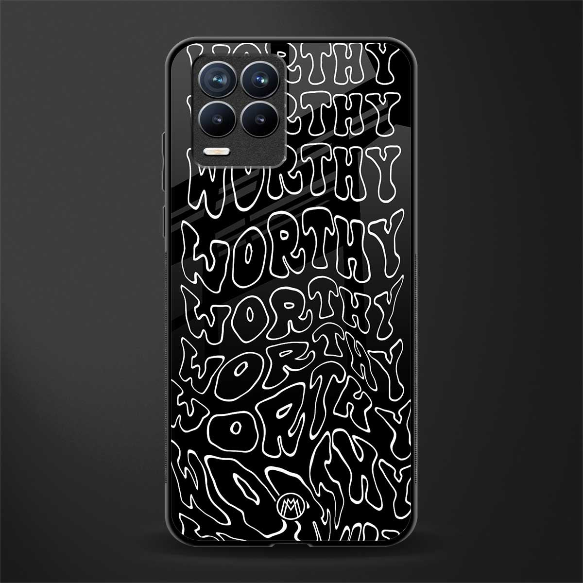 worthy black glass case for realme 8 pro image