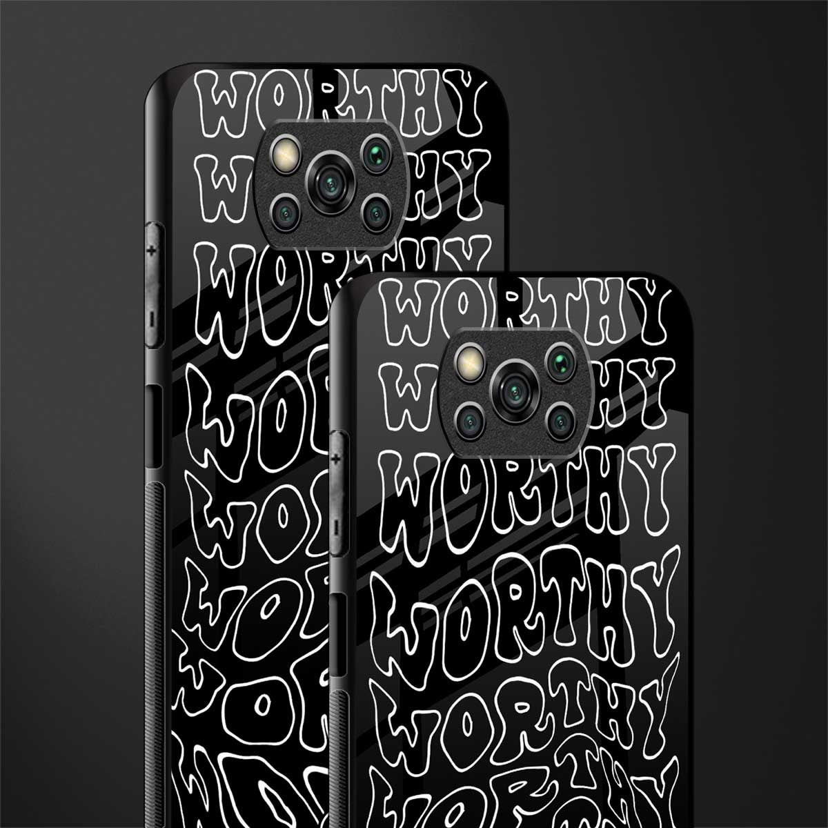 worthy black glass case for poco x3 image-2