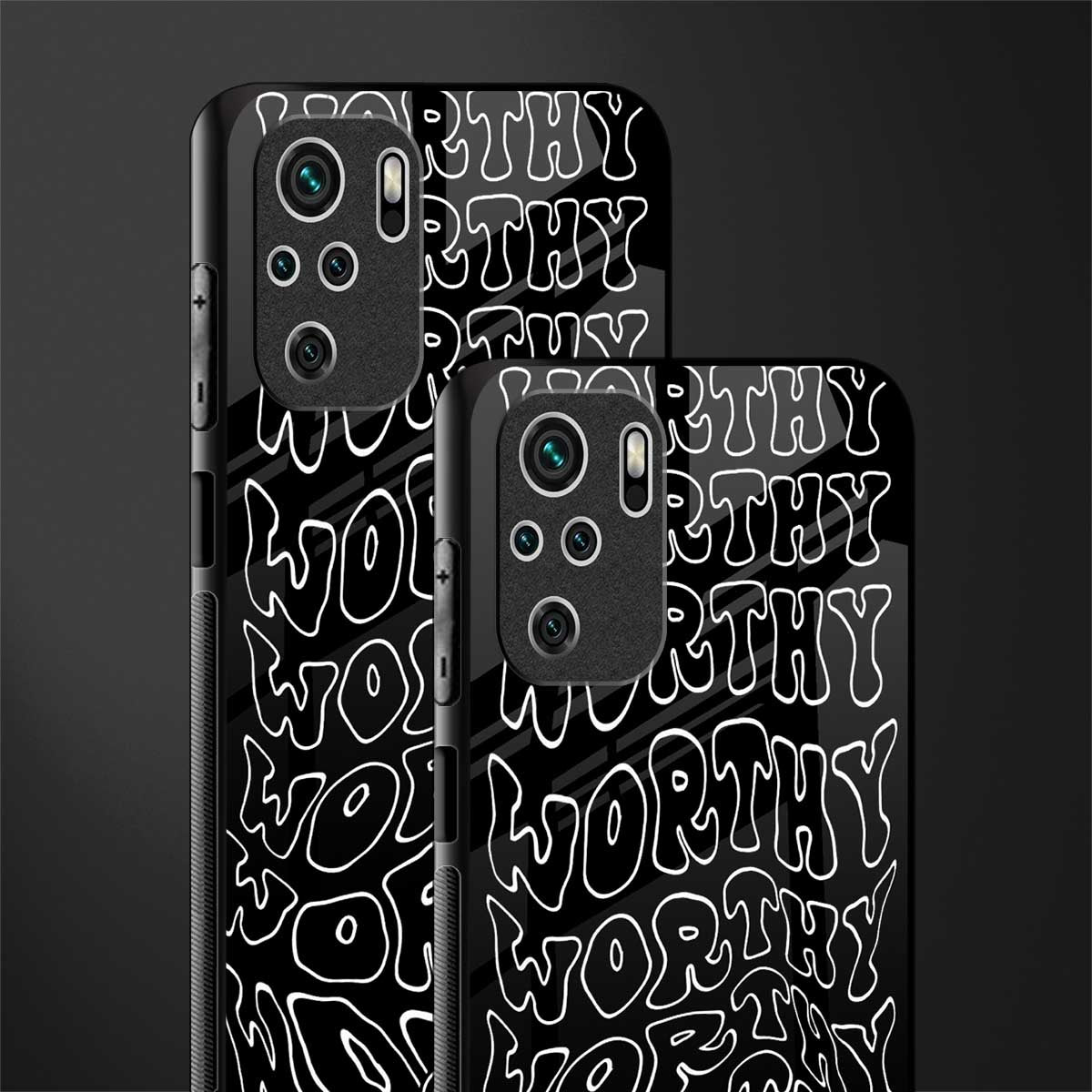 worthy black glass case for redmi note 10 image-2