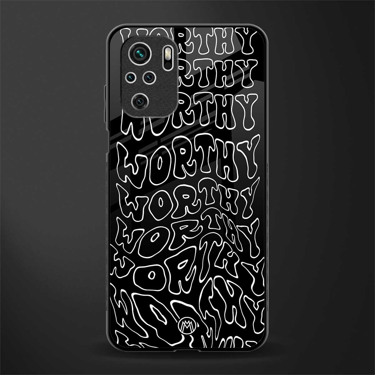 worthy black glass case for redmi note 10 image