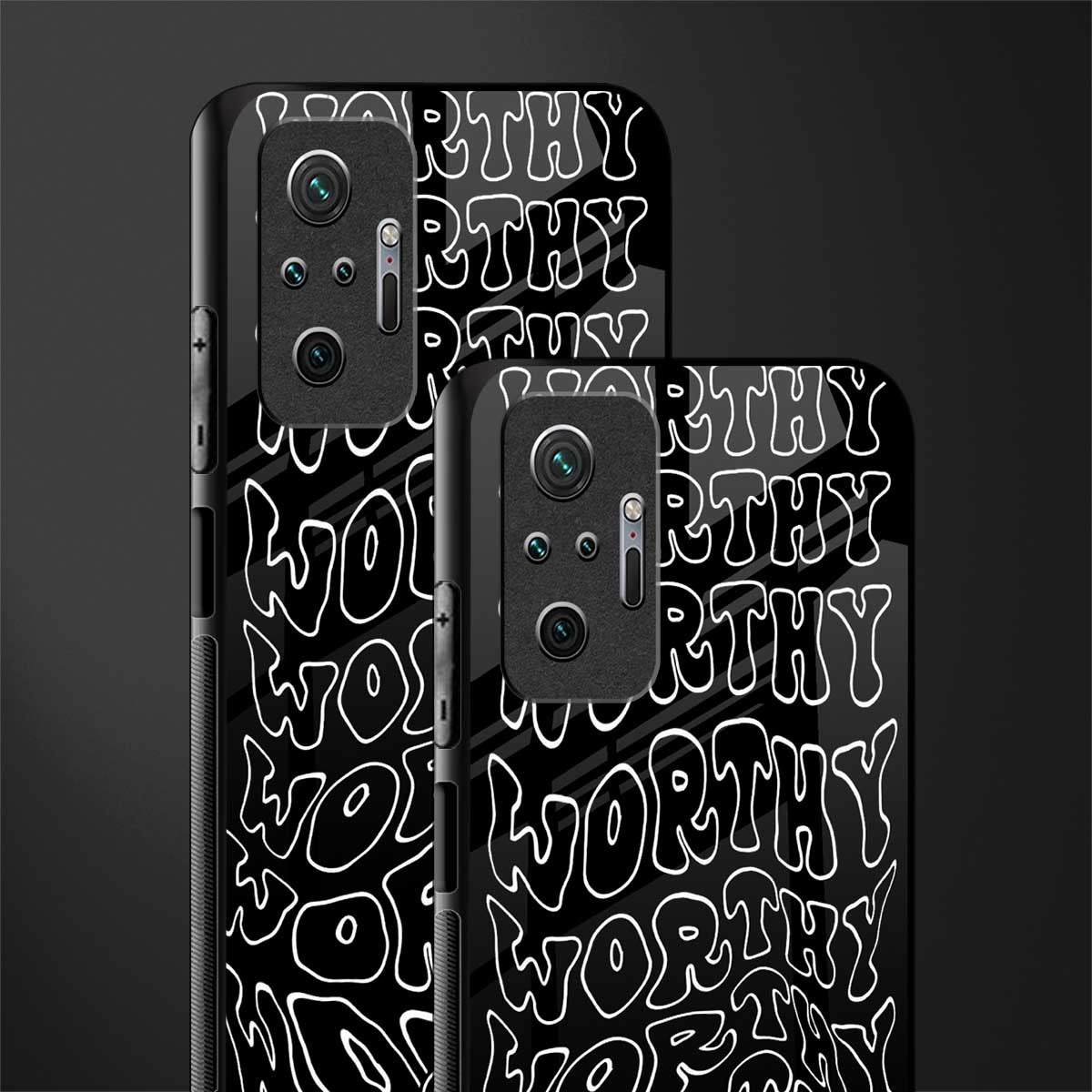 worthy black glass case for redmi note 10 pro max image-2
