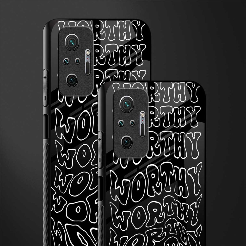 worthy black glass case for redmi note 10 pro image-2
