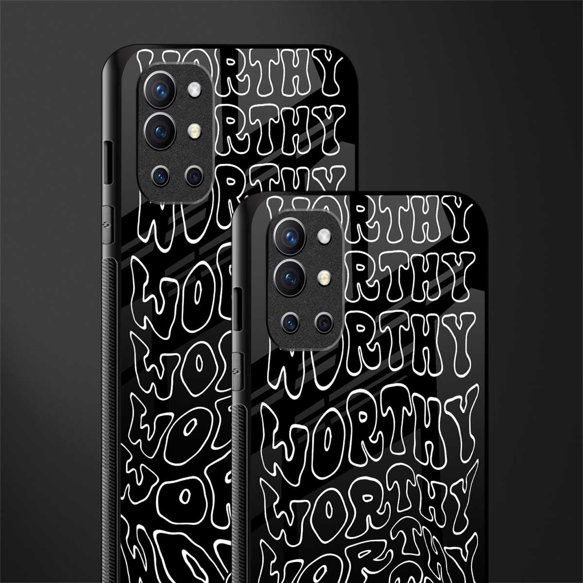 worthy black glass case for oneplus 9r image-2