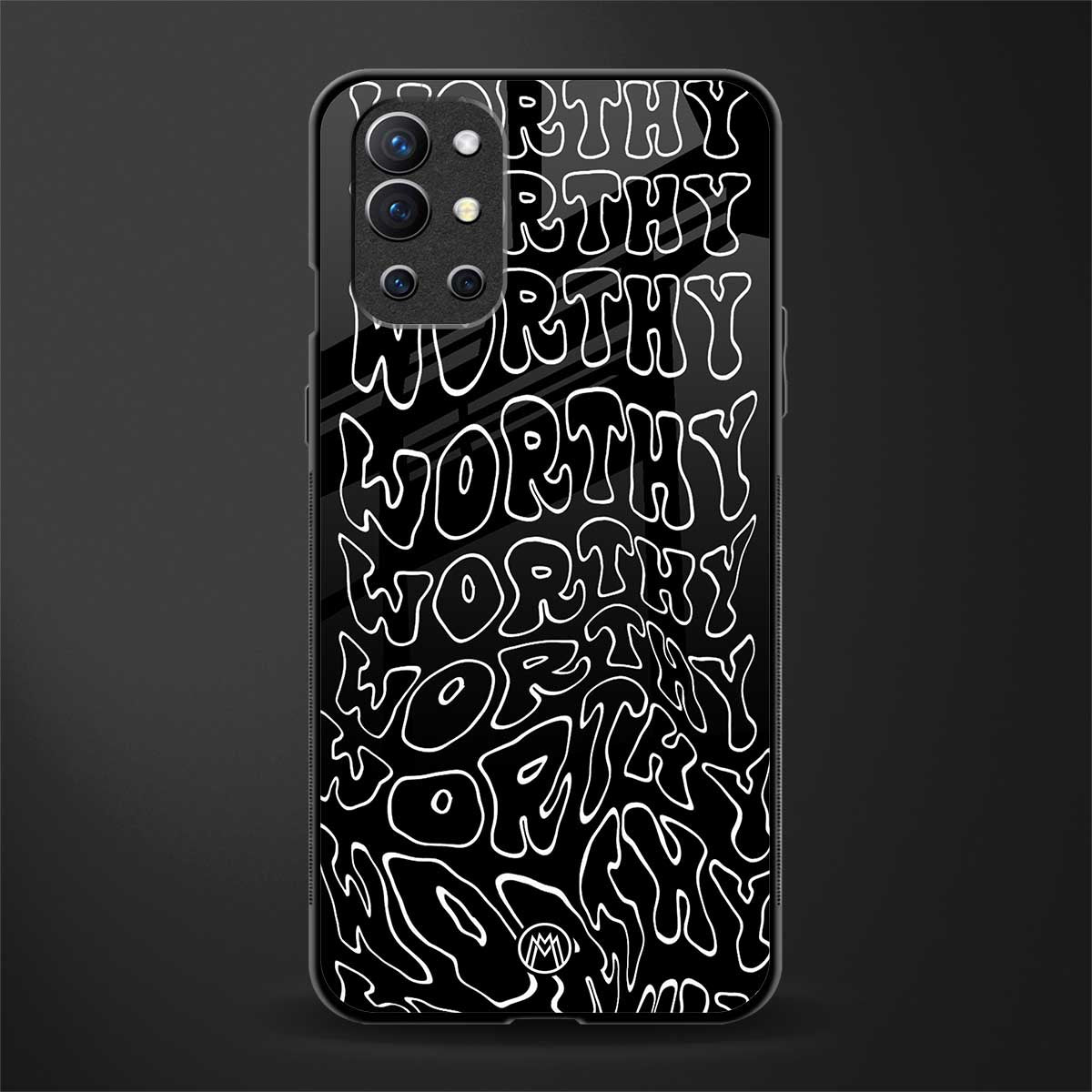 worthy black glass case for oneplus 9r image
