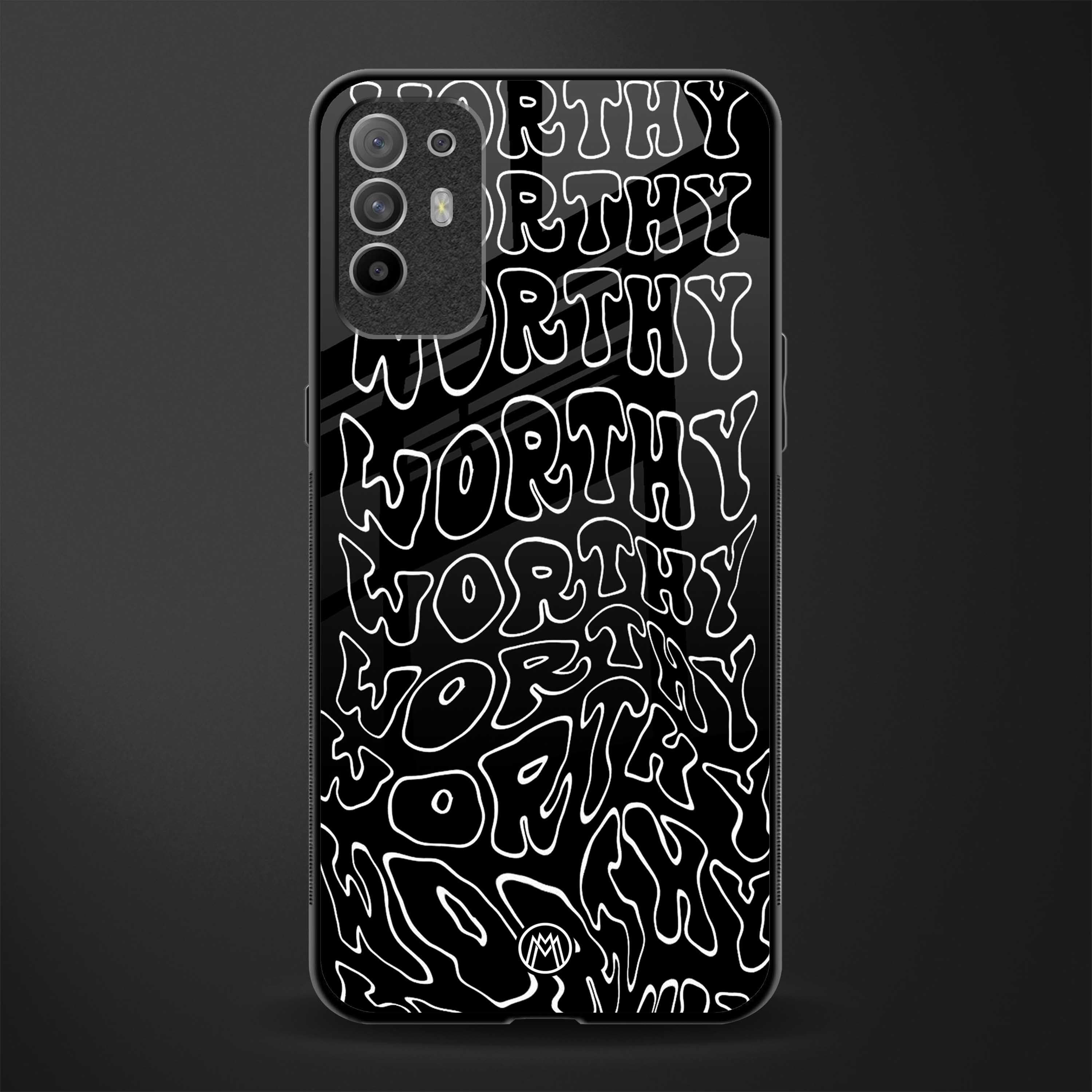 worthy black glass case for oppo f19 pro plus image