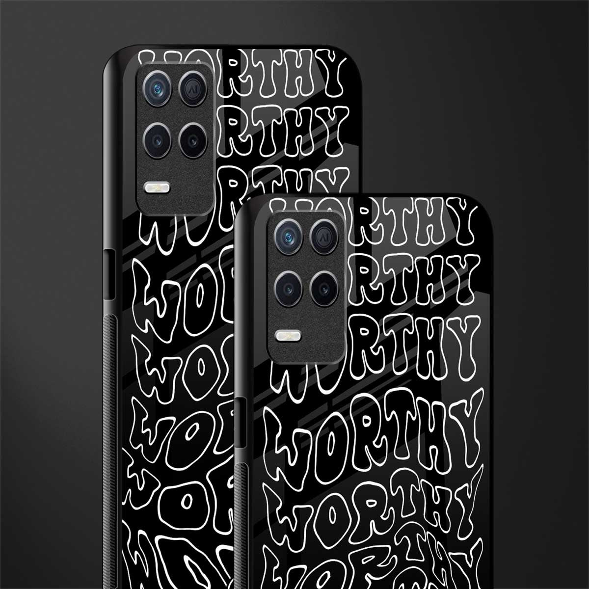 worthy black glass case for realme 8 5g image-2