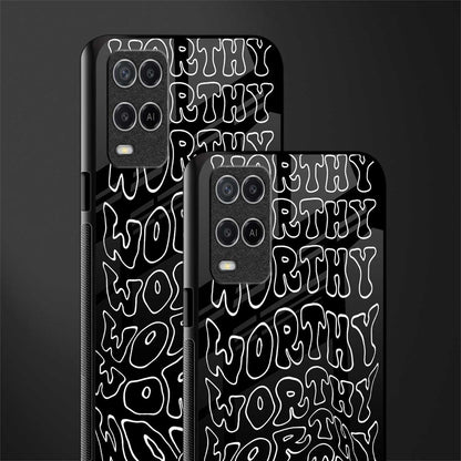 worthy black glass case for oppo a54 image-2
